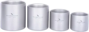 Boundless Voyage 4 in 1 Titanium Cup Double Walled Mug Lightweight Anti-scalding Drinkwear for Water Tea Wine Beer Fruit Juice(120ml 180ml 300ml)