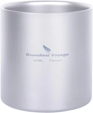 Boundless Voyage 4 in 1 Titanium Cup Double Walled Mug Lightweight Anti-scalding Drinkwear for Water Tea Wine Beer Fruit Juice(120ml 180ml 300ml)