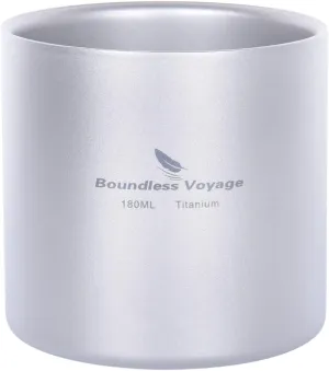 Boundless Voyage 4 in 1 Titanium Cup Double Walled Mug Lightweight Anti-scalding Drinkwear for Water Tea Wine Beer Fruit Juice(120ml 180ml 300ml)