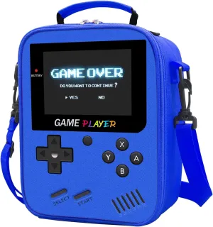 Boys Lunch Box for School, Gamer Kids Lunch Bag for Boys Girls, Insulated Video Game Lunchbox Waterproof Leakproof with Adjustable Shoulder Strap