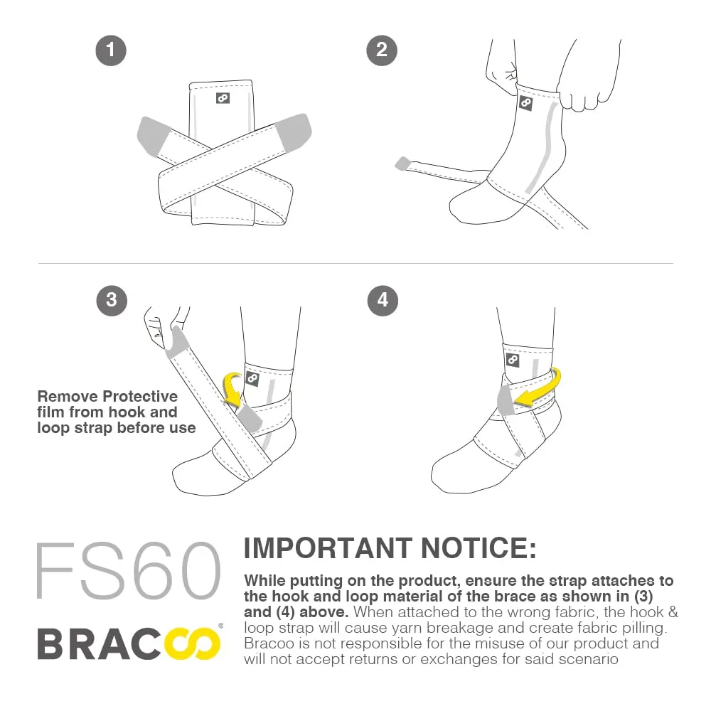 Bracoo 2 Pack Ankle Brace Compression Sleeve for Women & Men, Adjustable Ankle Support Strap for Sprained, Plantar Fasciitis, Pain Relief, Injury Recovery, Running, Workout, GYM, FS60