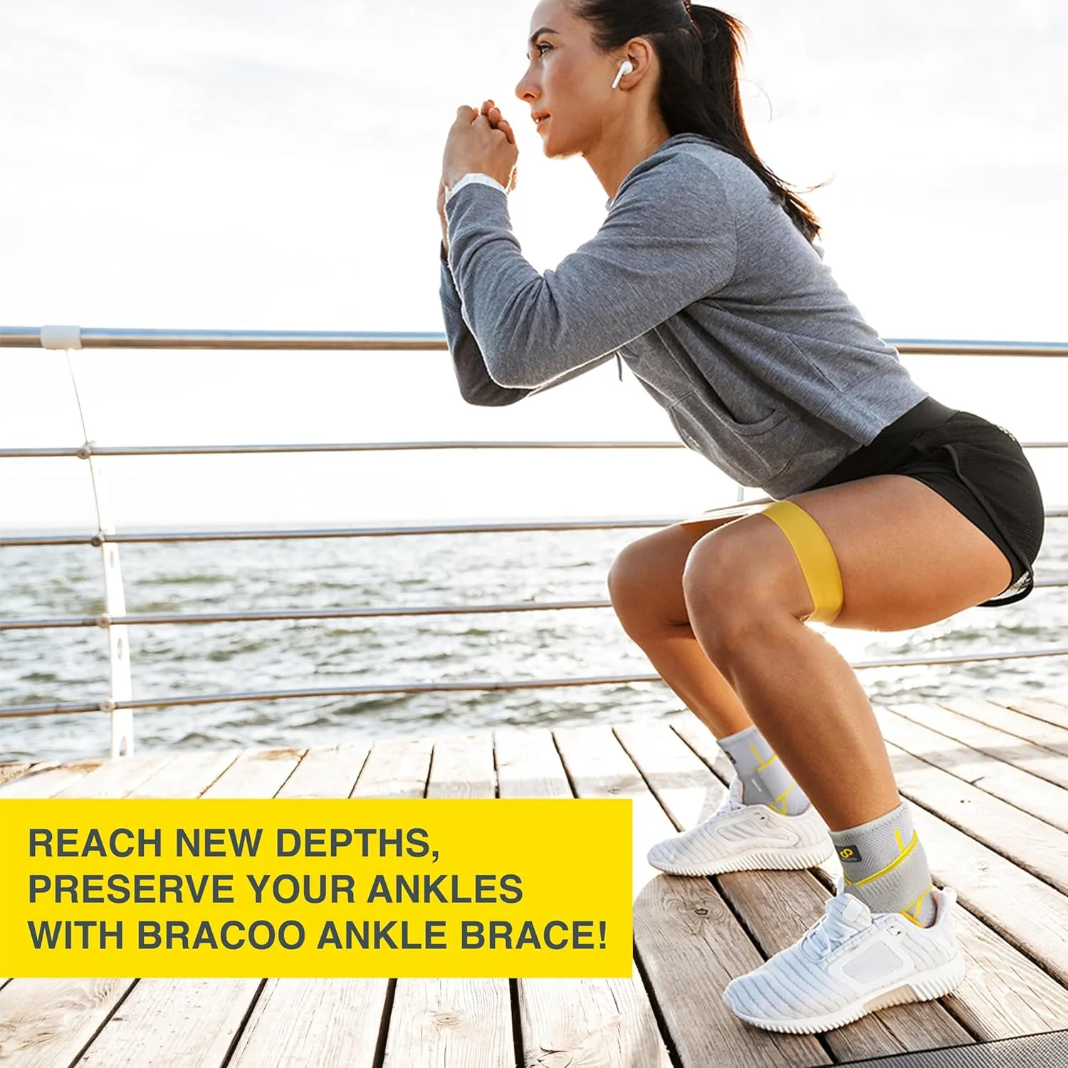 Bracoo 2 Pack Ankle Brace Compression Sleeve for Women & Men, Adjustable Ankle Support Strap for Sprained, Plantar Fasciitis, Pain Relief, Injury Recovery, Running, Workout, GYM, FS60
