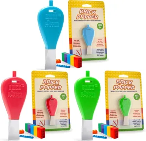 Brick Toy Separator Tools, Set of 3 Assorted Colors | Brick Remover for Kids & Adults | for Ages   | Essential Brick Tool (Light Blue, Red, Lime Green)