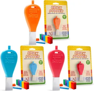 Brick Toy Separator Tools, Set of 3 Assorted Colors | Brick Remover for Kids & Adults | for Ages   | Essential Brick Tool (Orange, Light Blue, Red)