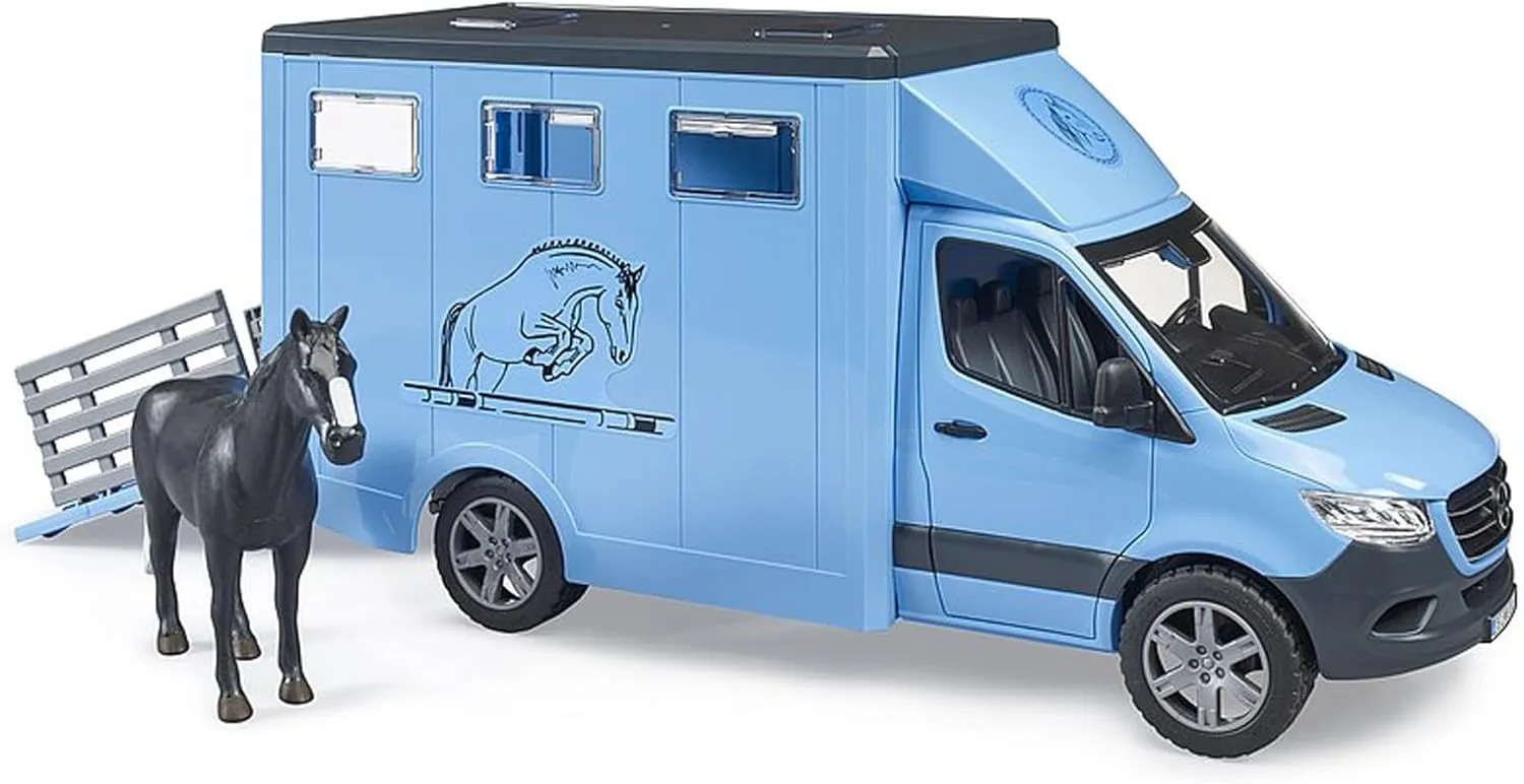 Bruder 02674 MB Sprinter Animal Transporter with 1 Horse