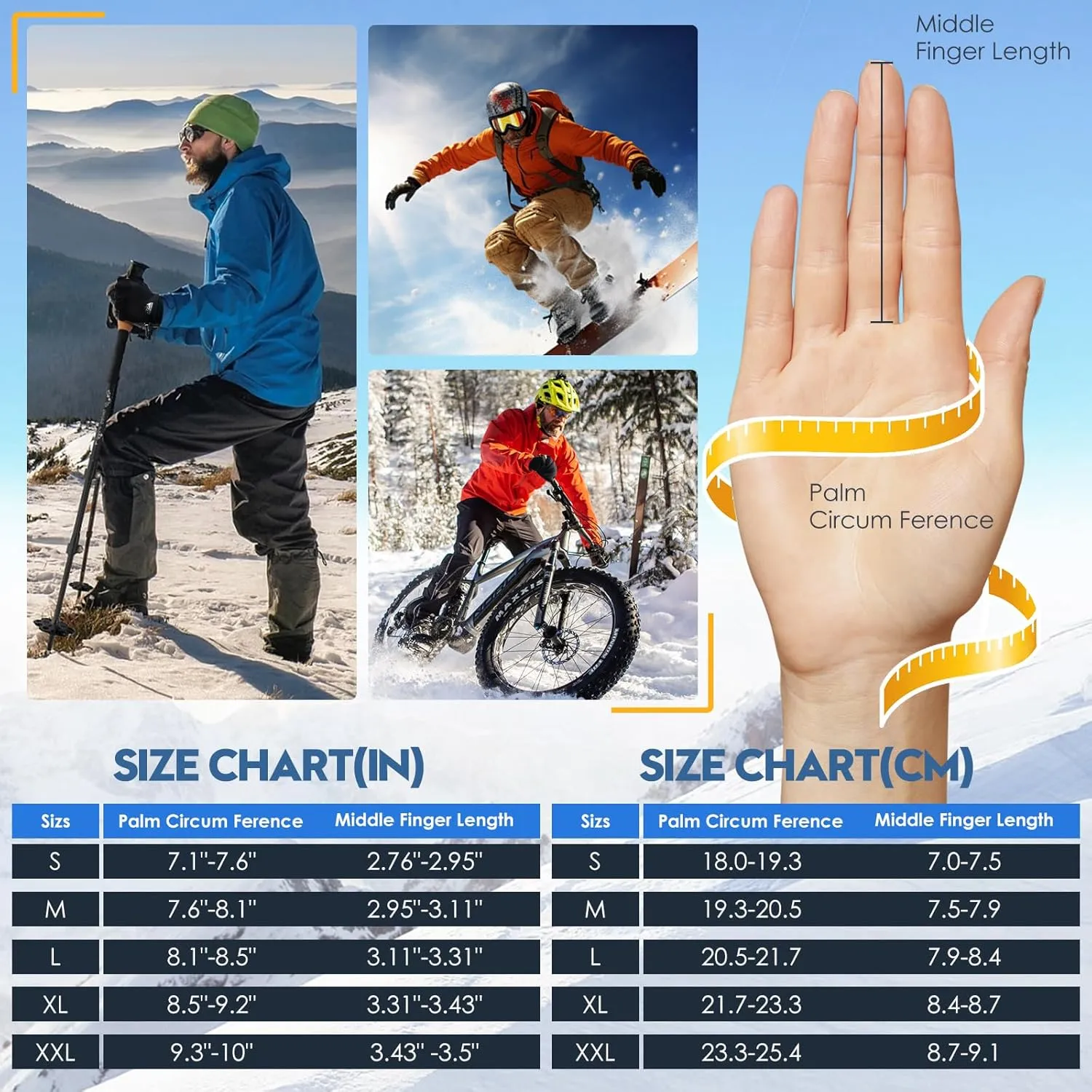 Bruvoalon W429 Winter Gloves for Women & Men - 3M Thermal Insulation & Lycra Fabric Surface & Windproof Coating, Touchscreen, Anti-Slip for Skiing, Running, Cycling, Hiking, Sports, Cold Weather