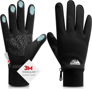 Bruvoalon W429 Winter Gloves for Women & Men - 3M Thermal Insulation & Lycra Fabric Surface & Windproof Coating, Touchscreen, Anti-Slip for Skiing, Running, Cycling, Hiking, Sports, Cold Weather