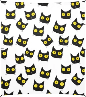 Burbuja Cute Black Cat Faces Beach Canopy Windproof Beach Tent Sun Shade with 4 Sandbags & Sand Shovel, Portable Sun Shelter for Family Camping Picnic