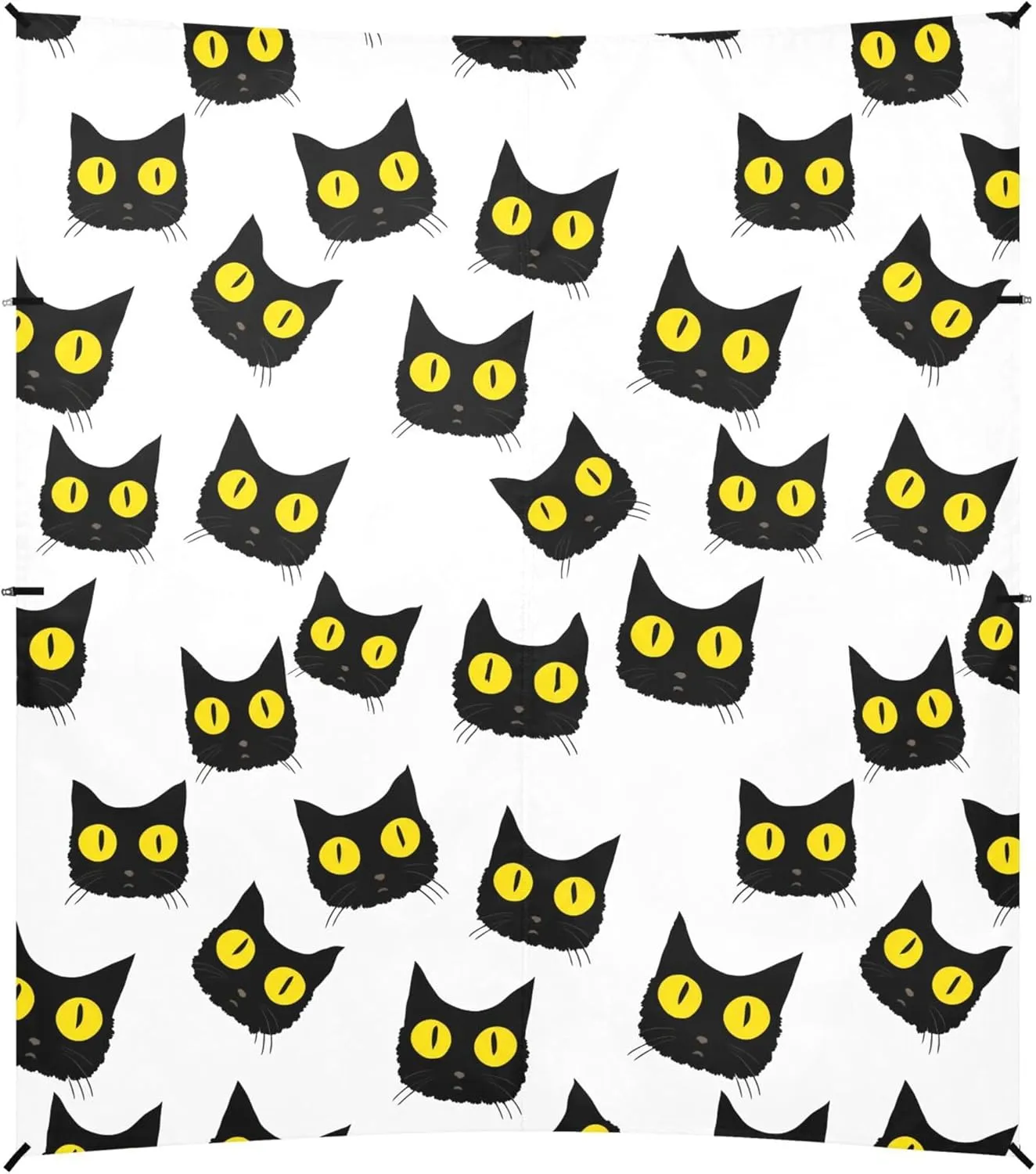 Burbuja Cute Black Cat Faces Beach Canopy Windproof Beach Tent Sun Shade with 4 Sandbags & Sand Shovel, Portable Sun Shelter for Family Camping Picnic