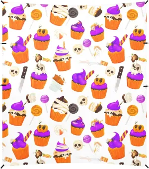 Burbuja Halloween Cupcakes Beach Canopy Windproof Beach Tent Sun Shade with 4 Sandbags & Sand Shovel, Portable Sun Shelter for Family Camping Picnic