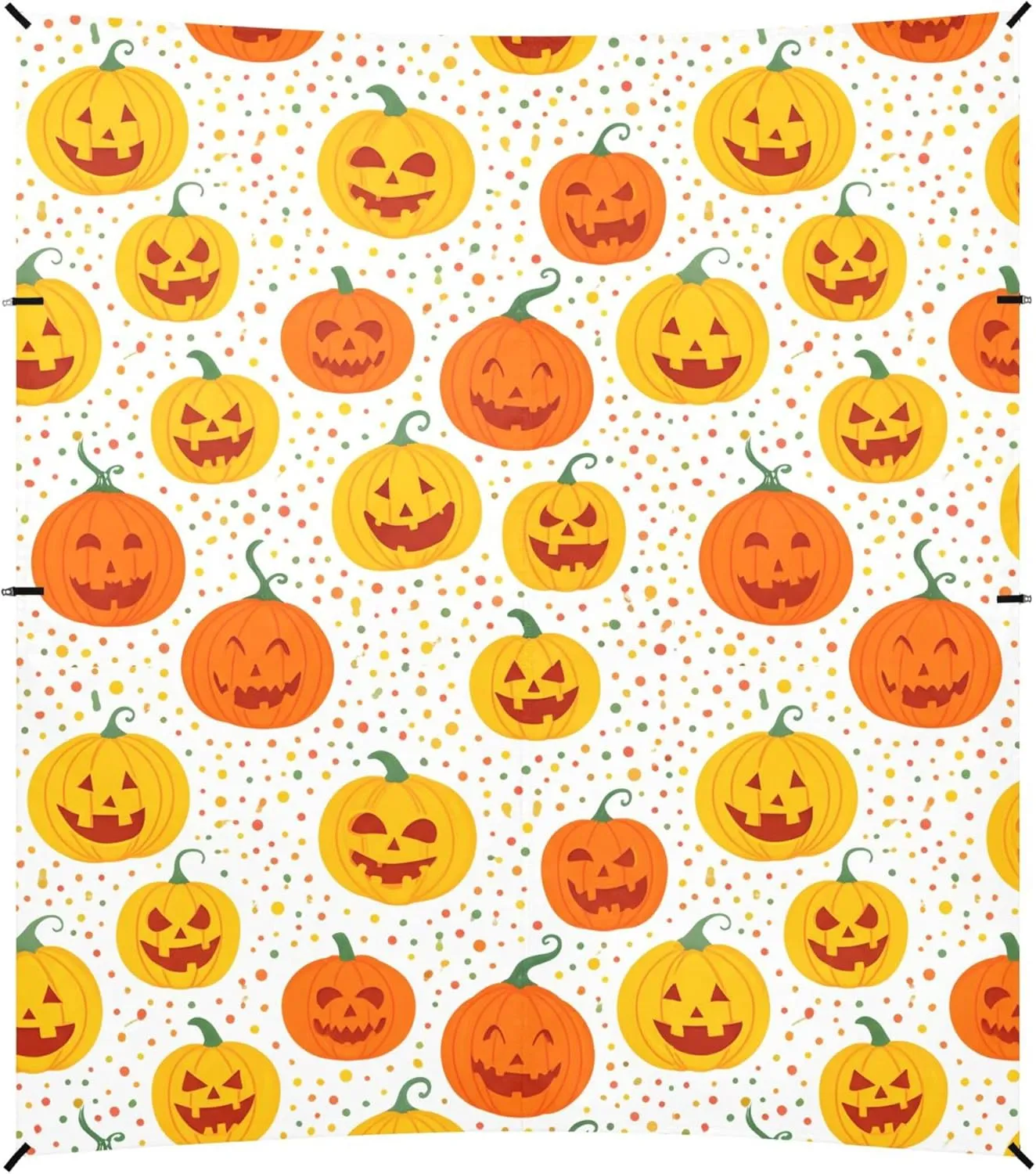 Burbuja Pumpkins Spooky Faces Beach Canopy Windproof Beach Tent Sun Shade with 4 Sandbags & Sand Shovel, Portable Sun Shelter for Family Camping Picnic