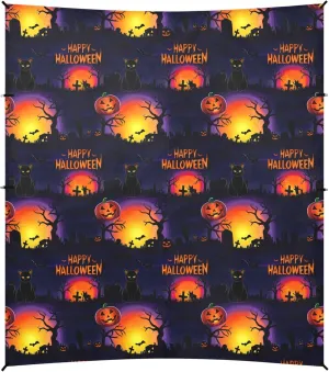 Burbuja Spooky Halloween Scene Beach Canopy Windproof Beach Tent Sun Shade with 4 Sandbags & Sand Shovel, Portable Sun Shelter for Family Camping Picnic