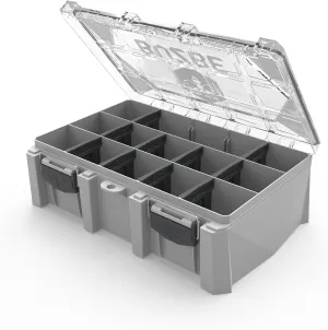 BUZBE Basic 15D (Deep) Utility Box, Waterproof Fishing Tackle Box, Deep Tackle Tray, 3600 Plastic Organizer with Dividers