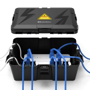Cable Matters Weatherproof Outdoor Electrical Box - Large Outdoor Electrical Box (13 x 8.8 x 5.2 Inches) with 8 Cable Entry Ports, Easy Wall Mount for Outdoor Plug & Socket Protection