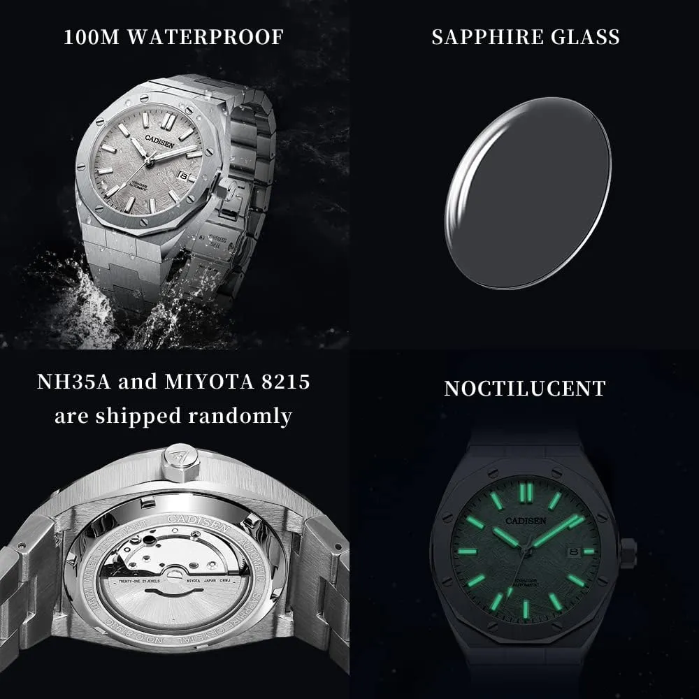 CADISEN Men Watches Mechanical Automatic Watch 100M Waterproof Brand Luxury Casual Business Wristwatch