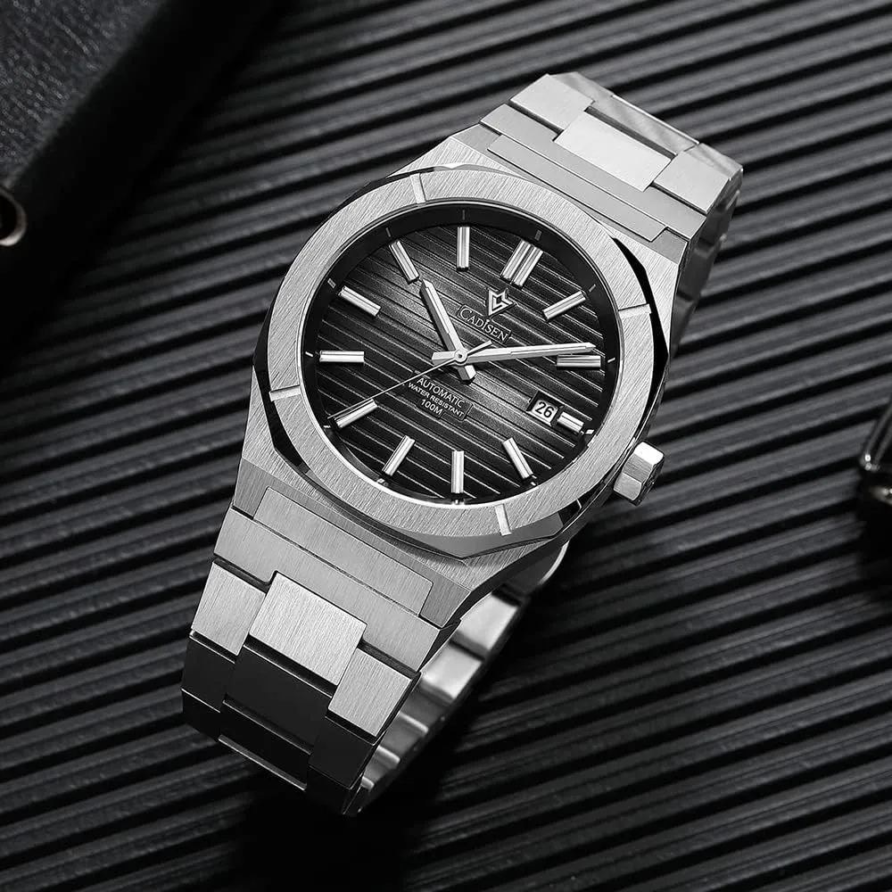 CADISEN Men’s Automatic Watch Mechanical NH35 Movement Waterproof Sapphire Glass Casual Business Watches…