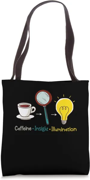 Caffeine Chronicles: Coffee, Clarity, Conclusions Design Tote Bag