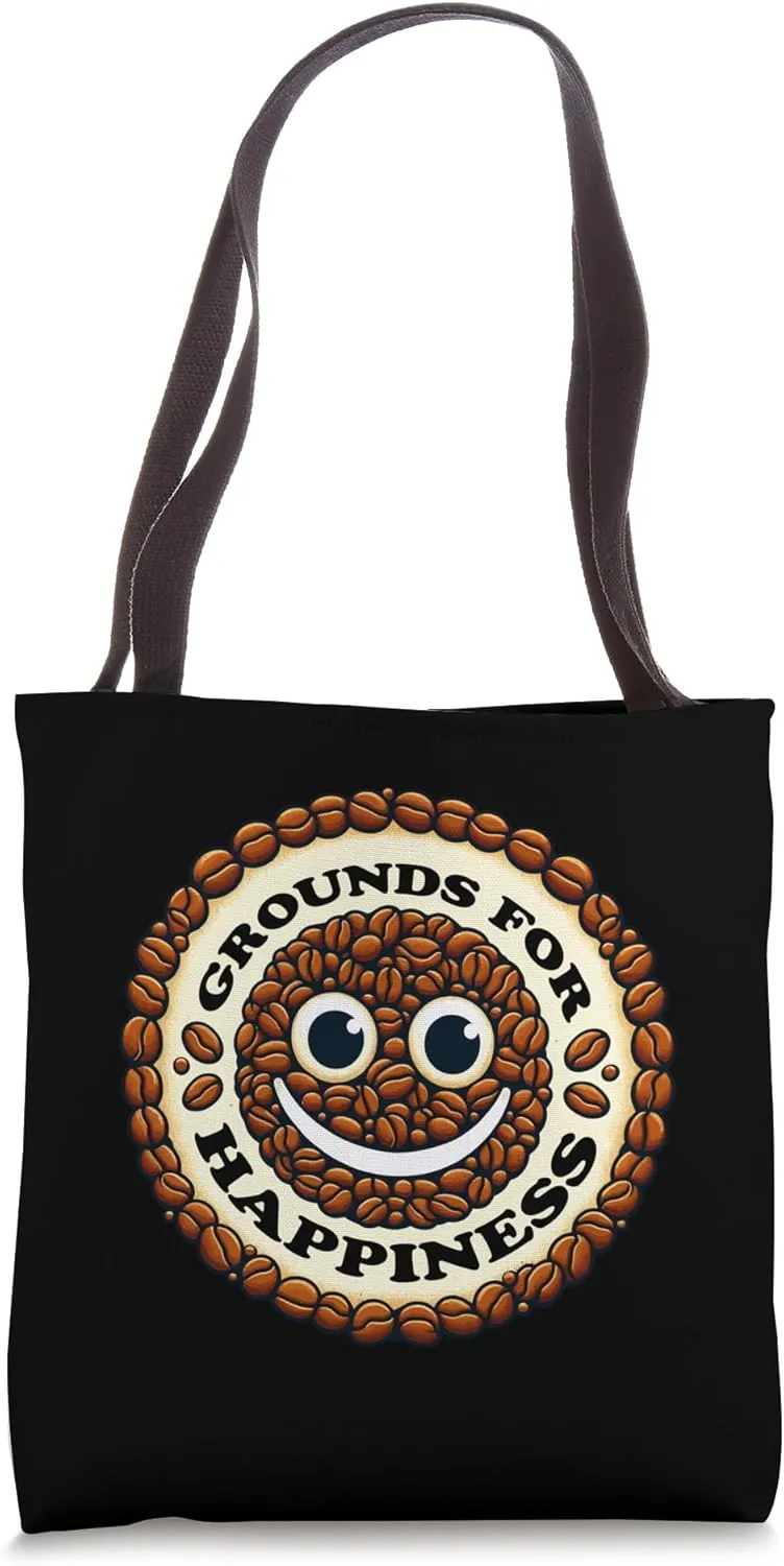 Caffeine Connoisseur Happy Coffee Beans Barista Tote Bag