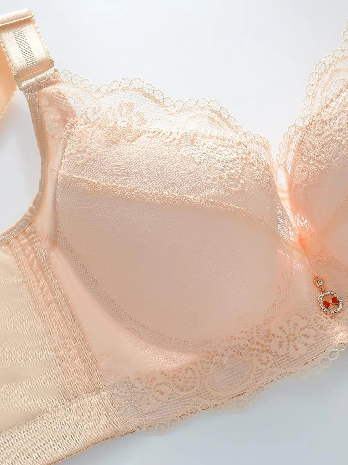 CAHL&FAUO Women Padded Push Up Bra Plus Size Lace Underwire Bras 34A to 46D