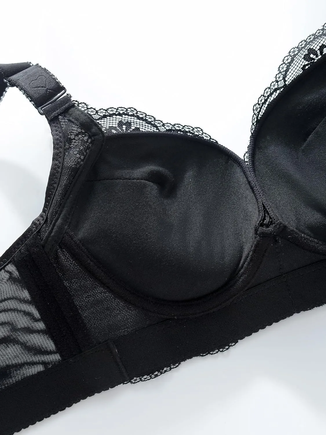 CAHL&FAUO Women Padded Push Up Bra Plus Size Lace Underwire Bras 34A to 46D