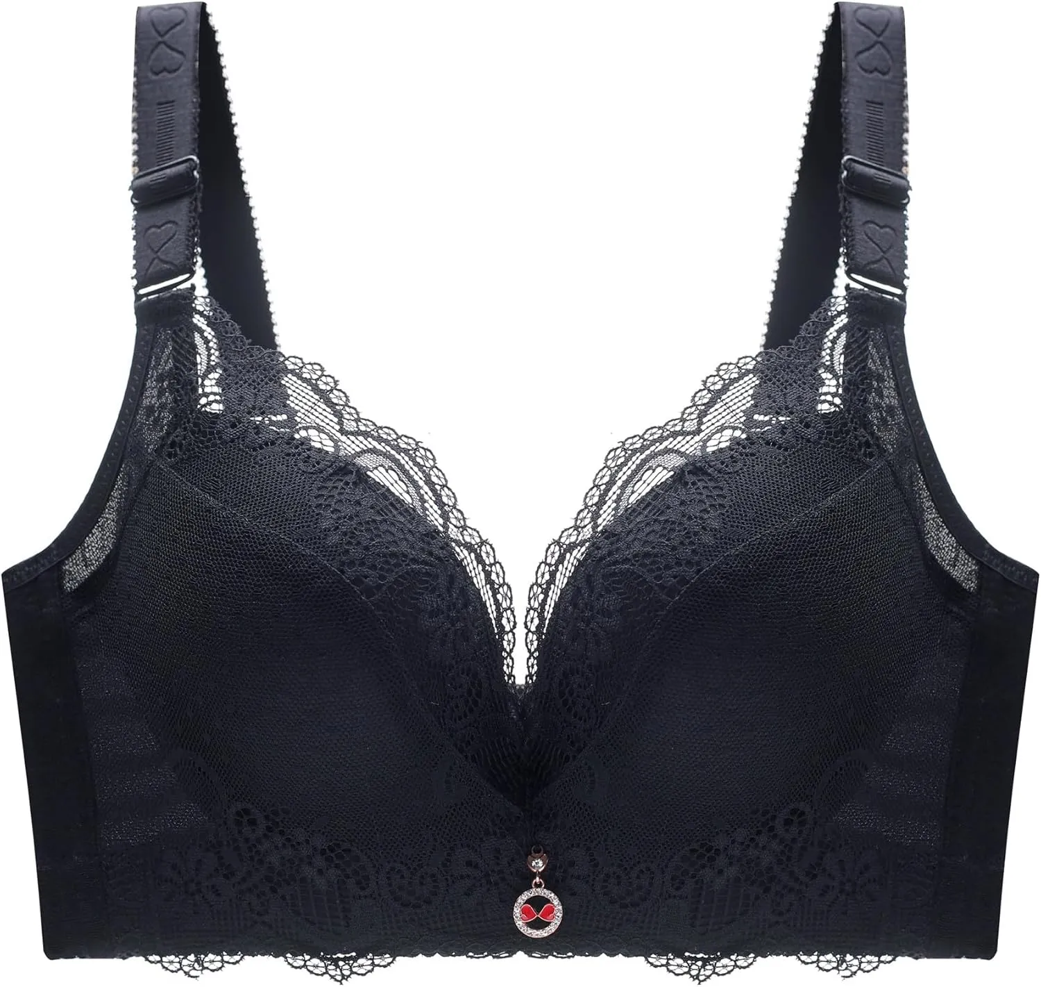 CAHL&FAUO Women Padded Push Up Bra Plus Size Lace Underwire Bras 34A to 46D