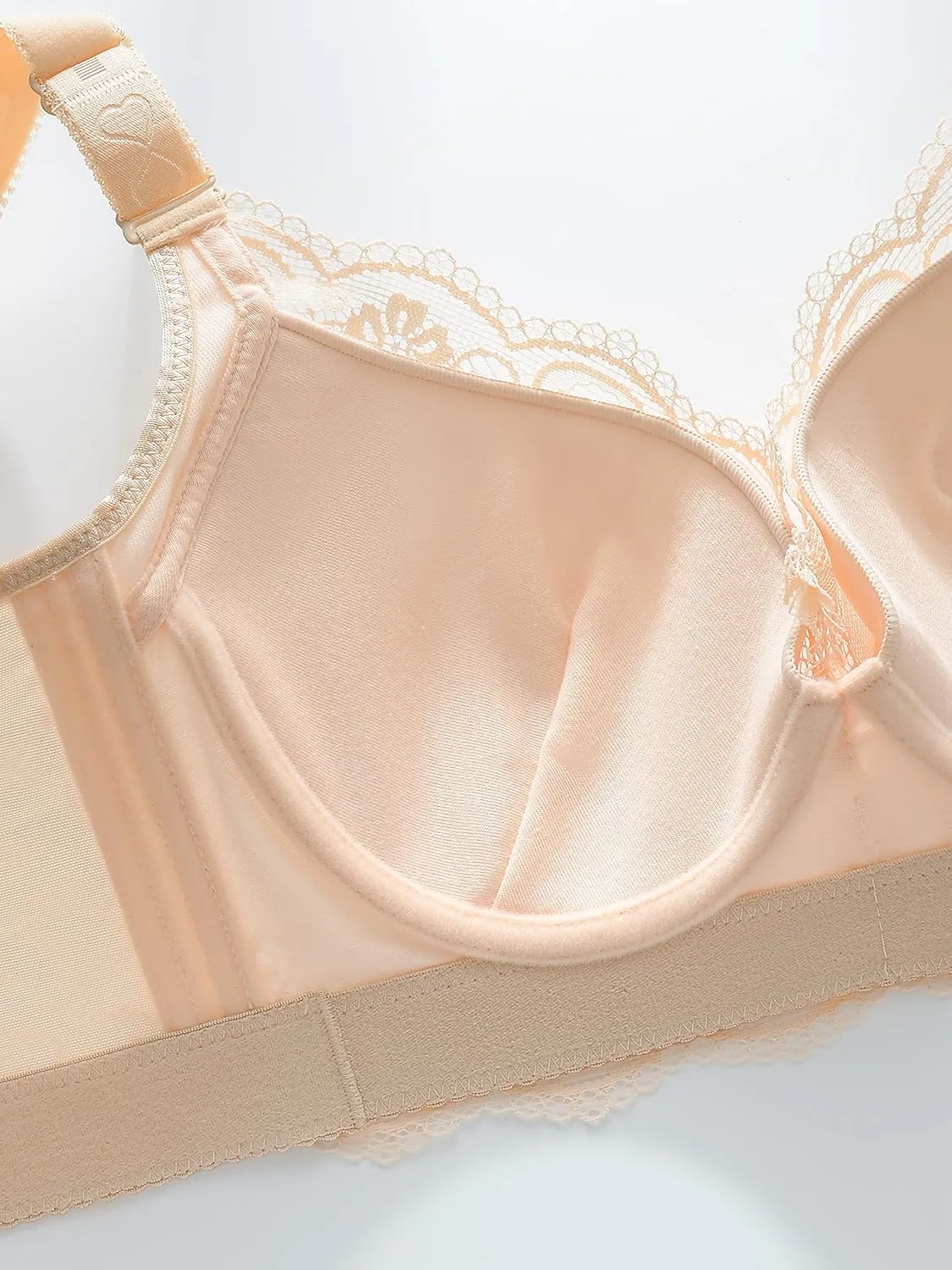 CAHL&FAUO Women Padded Push Up Bra Plus Size Lace Underwire Bras 34A to 46D
