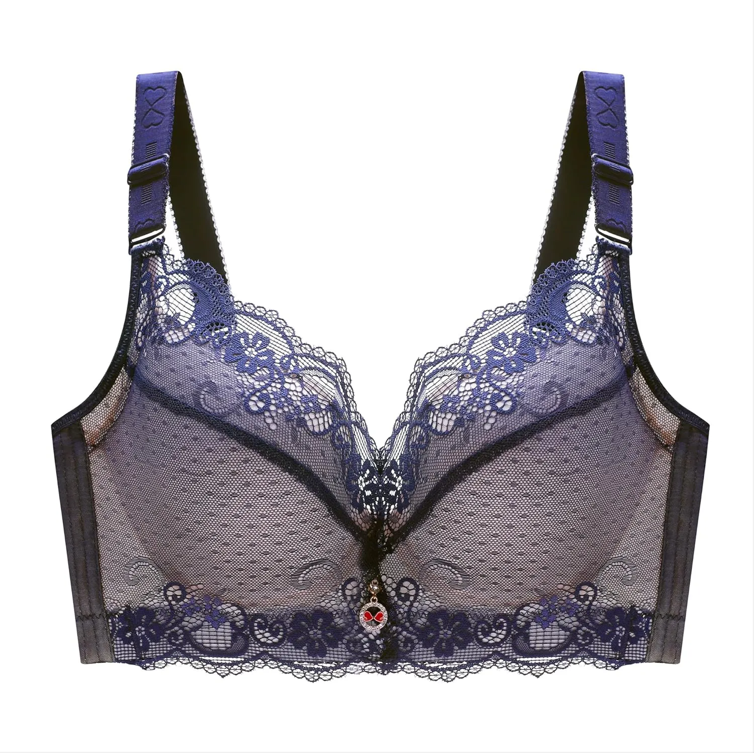 CAHL&FAUO Women Padded Push Up Bra Plus Size Lace Underwire Bras 34A to 46D