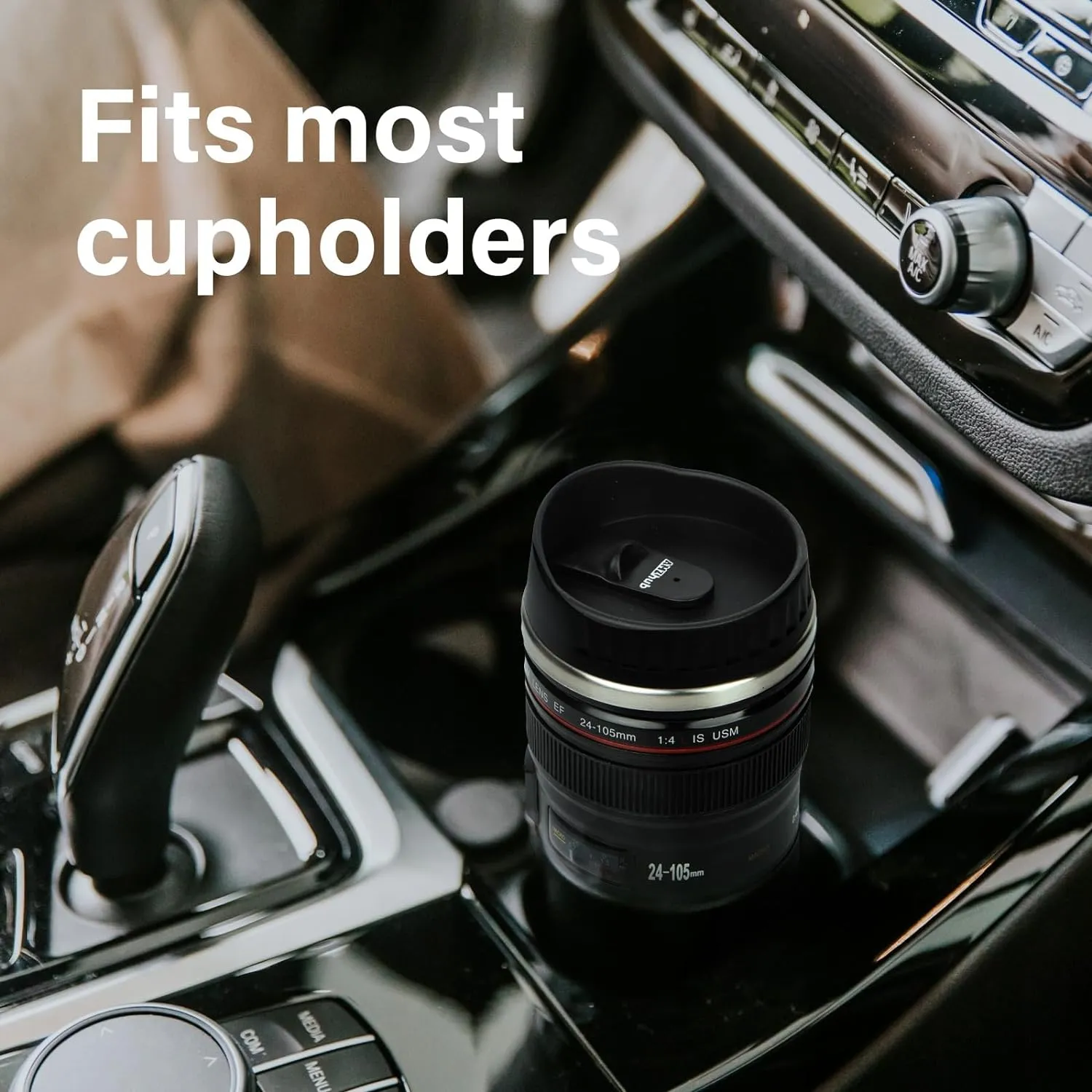 Camera Lens Coffee Mug,Travel Coffee Cup,Stainless Steel Lens Mug Thermos Camera Mugs with Lid and Spoon,Cool Gifts for Photographers Men and Women