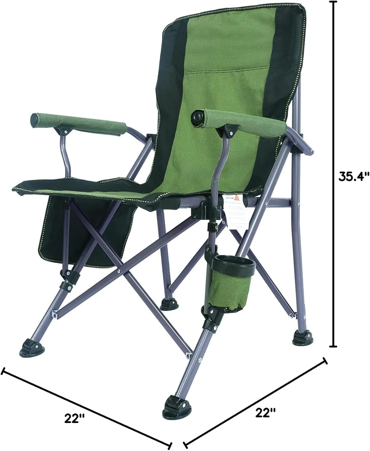 Camping Chair for Adults,Portable Folding Lawn Chair for Outside,Heavy Duty Camping Chair Support up to 330lbs,Collapsible Outdoor Beach Chair with Cup Holder(Green)
