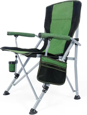 Camping Chair for Adults,Portable Folding Lawn Chair for Outside,Heavy Duty Camping Chair Support up to 330lbs,Collapsible Outdoor Beach Chair with Cup Holder(Green)