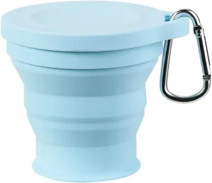 Camping Cup,Backpacking Cup,Collapsible Cup，Silicone Outdoor Mug Folding Household Drink Cup Foldable Telescopic Cup Drinking Utensils Outdoor Hiking Camping Travel(Blue)