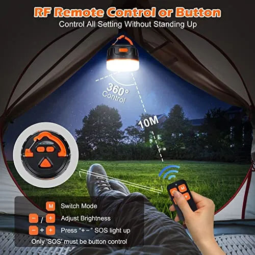 Camping Lantern 1000LM,5200mAh Camping Lights with Remote Control