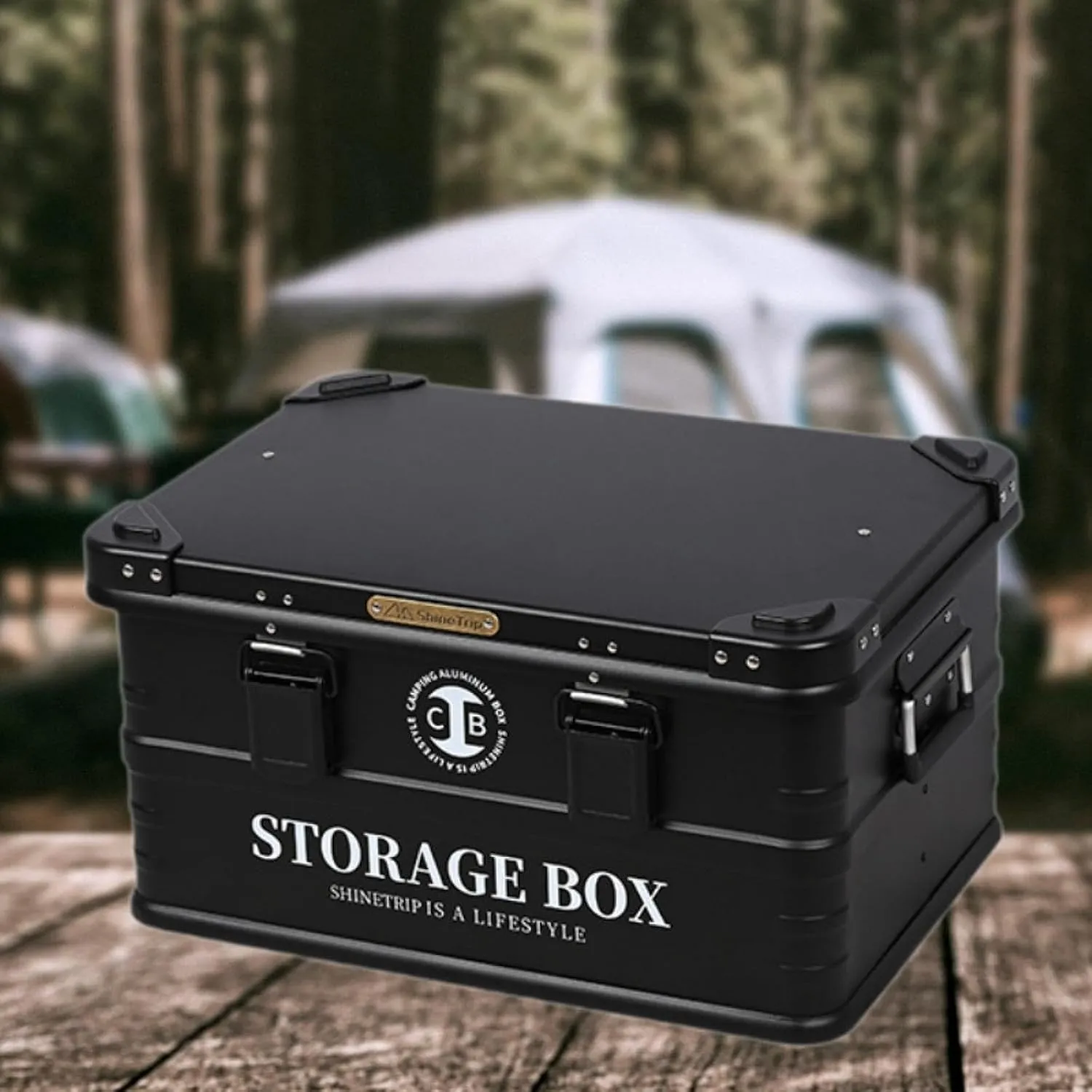 Camping Storage Box Car Trunk Organizer Multifunctional Container Aluminum for Backpacking Outdoor Camping Barbecue Grocery, M