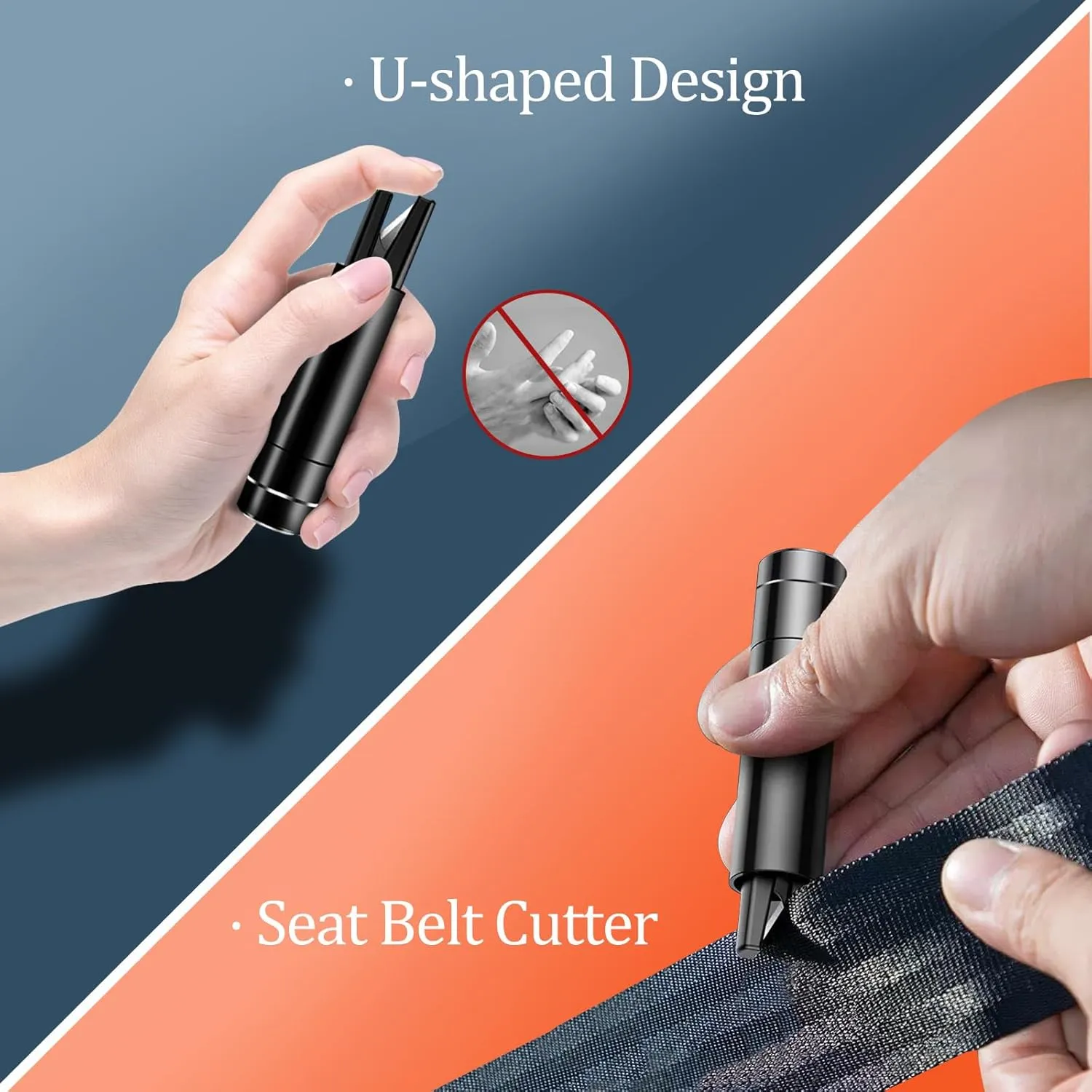Car Window Breaker and Seatbelt Cutter 4 Pack, 2-in-1 Car Safety Hammer, Multifunctional Auto Glass Breaker, Portable Emergency Rescue Tool for Automotive Accidents
