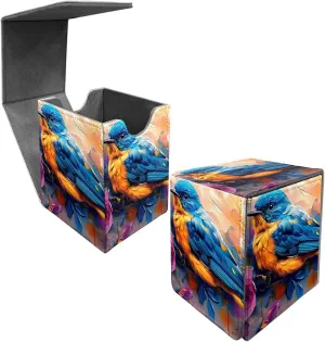 Card Deck Box Trading Cards with Strong Magnet Colorful Bird Theme Commander Deck Box Card Storage Box Magic Premium Card Storage Box Case Cover for TCG CCG Magic Cards