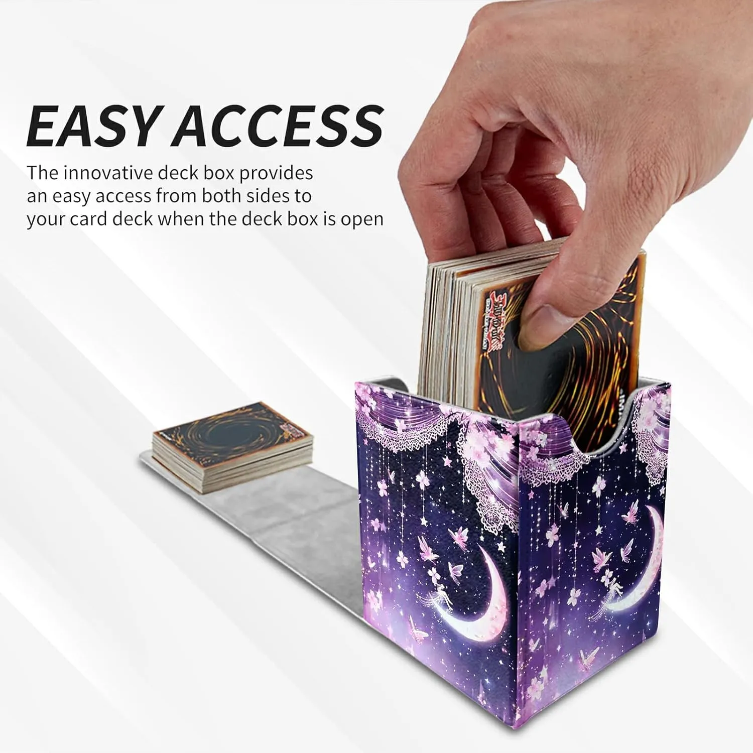 Card Deck Box Trading Cards with Strong Magnet Pink Blossoms Cherry Theme Commander Storage Magic Premium Card Case for TCG CCG Magic Cards