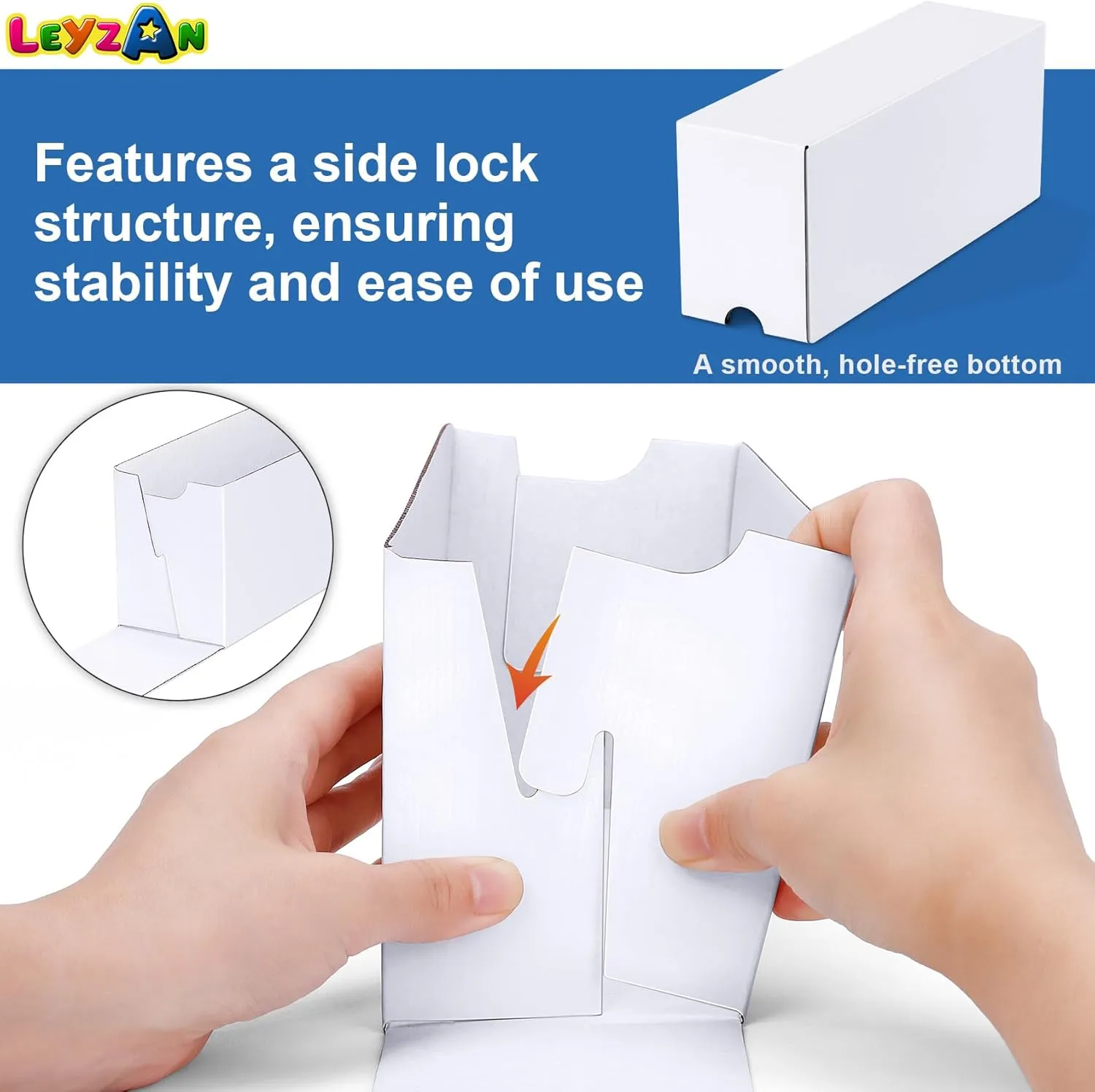 Card Storage Box for Toploader, 12 • 600 Count Cardboard Trading Card Organizer Box with Dividers for Sports TCG Mtg, White