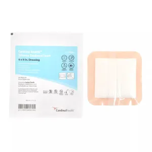 Cardinal Health™ Silicone Bordered Foam Dressing, 6 x 6IN, Case of of 5 Boxes, Each Box Contains 10 Dressings