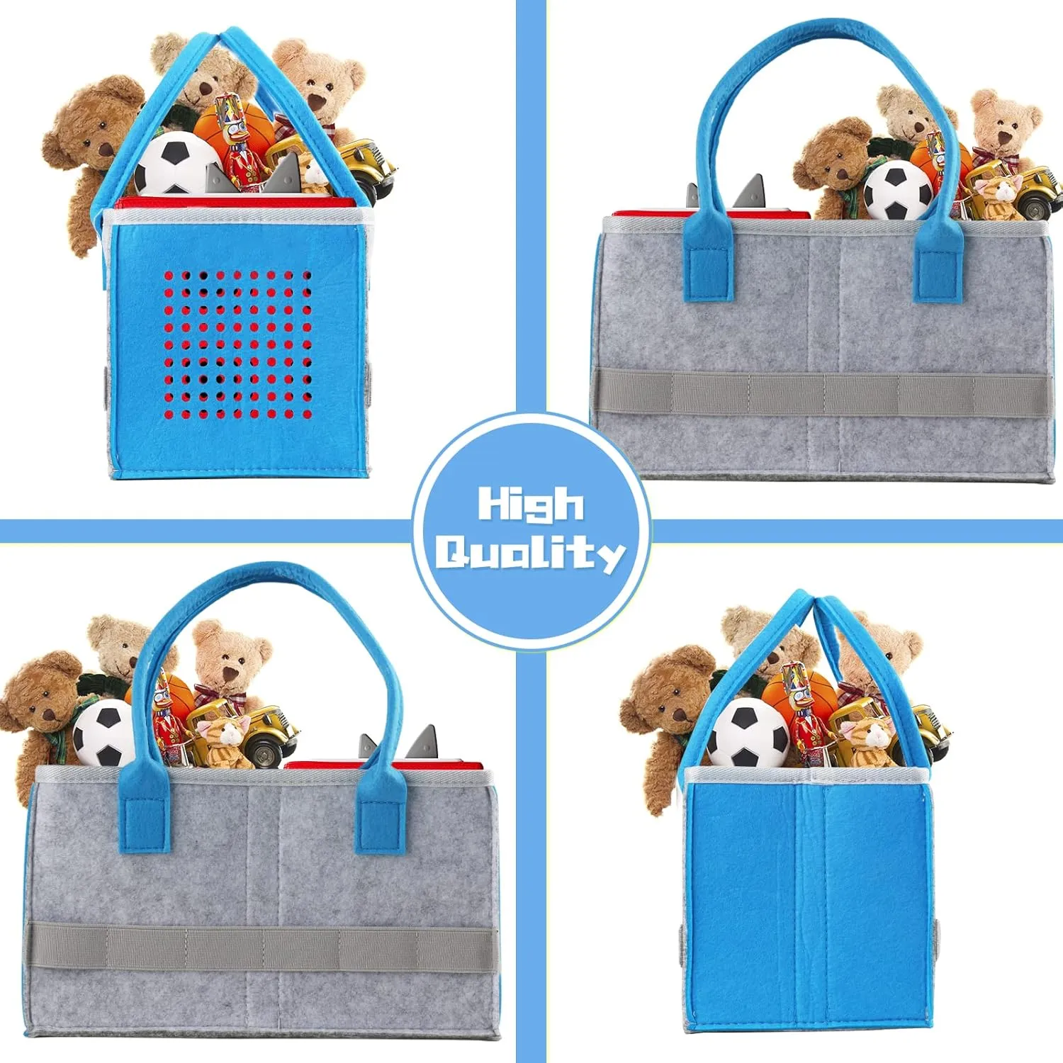 Carry Bag for Toniebox Audio Player Starter Set, Storage Bag for Tonies Figurine, Folding Bag for Kids Toniebox Accessories Travel Carrying Bag (Blue)
