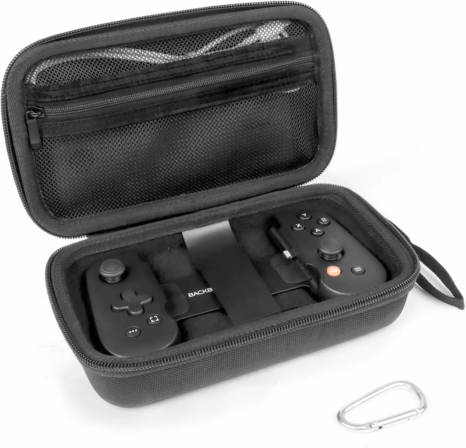 Carry case Compatible with BACKBONE One//2nd Gen Mobile Gaming Controlle,Keychain and Net Pocket,Box Only (Black)…