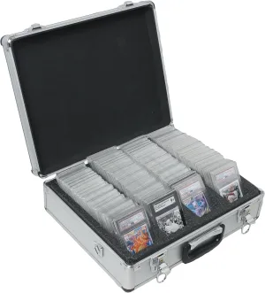 Case Club 100 Graded Card Slab Collector Aluminum Style Case - Storage Fits PSA/BGS/FGS/SGC - Sports/Trading Box for MTG/Baseball - Travel Holder for Slabs/Sleeves/Loose Cards