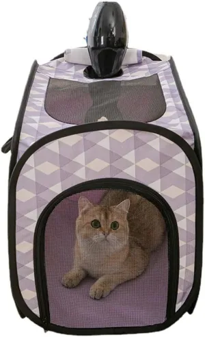 Cat & Dog Dryer Box Folding Pet Dry Room Pet Hair Drying Tent Grooming House Dryer Cage Hair Clearing Travel Bags for Dogs Cats Rabbit