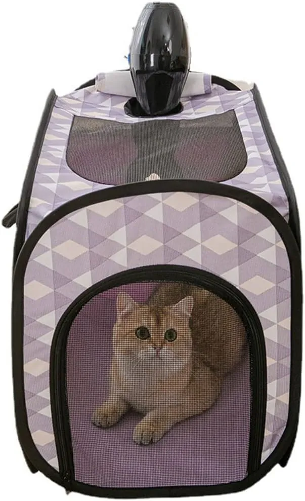 Cat & Dog Dryer Box Folding Pet Dry Room Pet Hair Drying Tent Grooming House Dryer Cage Hair Clearing Travel Bags for Dogs Cats Rabbit