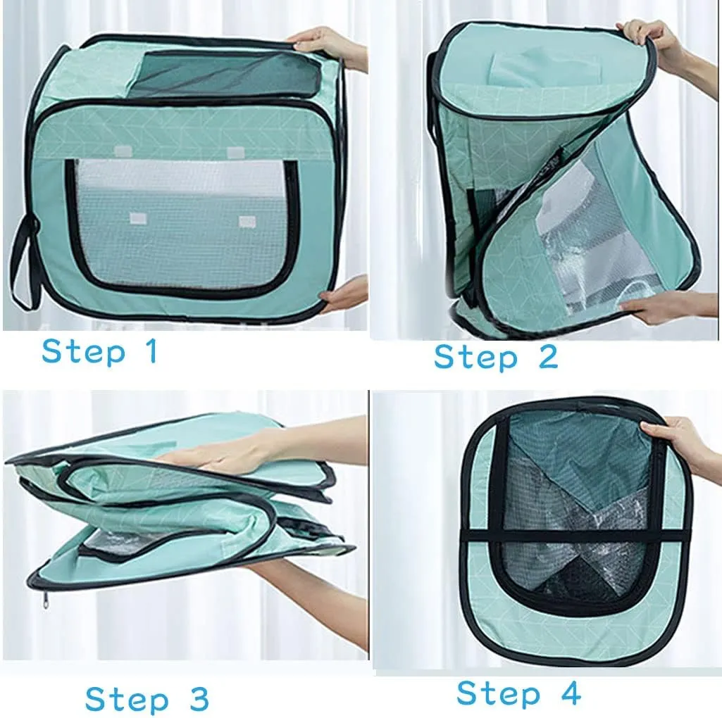 Cat & Dog Dryer Box Folding Pet Dry Room Pet Hair Drying Tent Grooming House Dryer Cage Hair Clearing Travel Bags for Dogs Cats Rabbit
