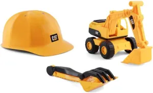 CAT Construction Toys, Excavator Sand Set Outdoor Toys - 10” CAT Toy Dumps Truck & Loader, Hard Hat, Shovel, Rake - Pretend Play, Ages 2 
