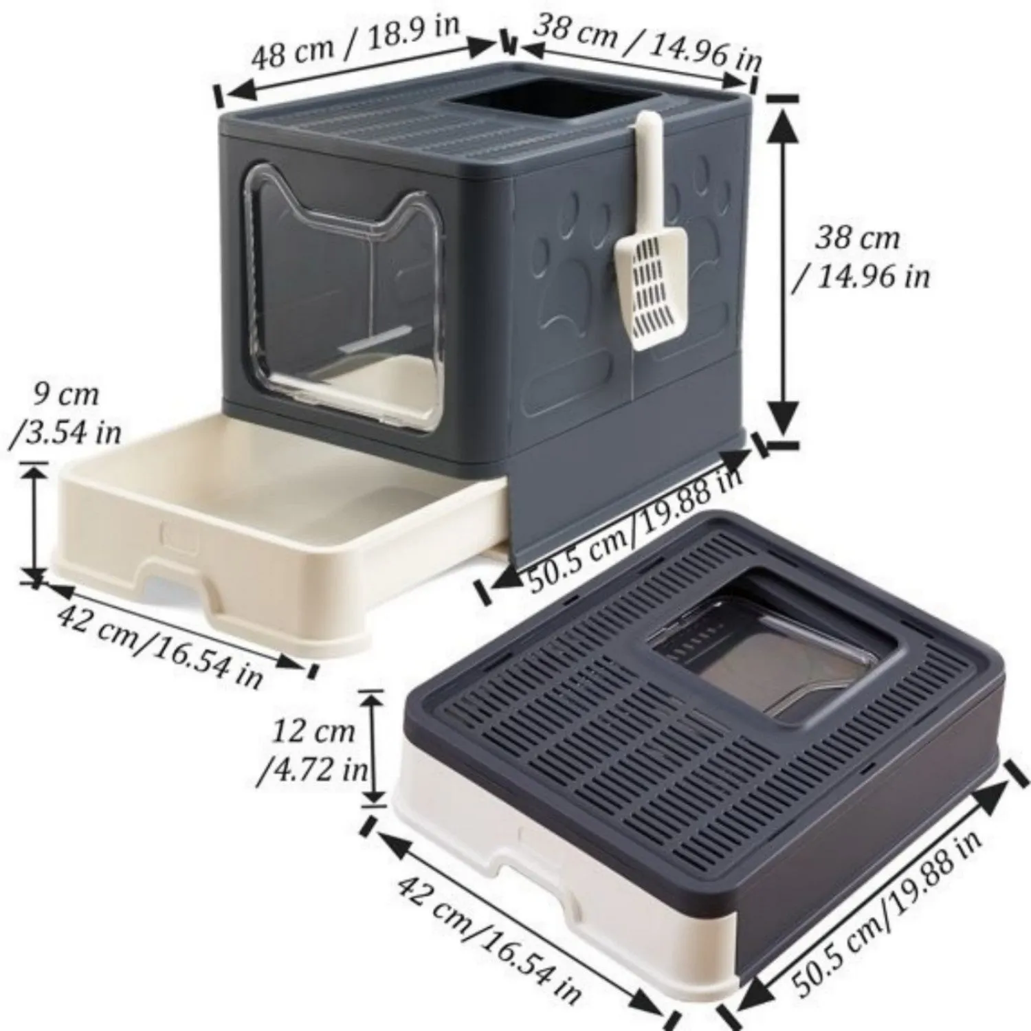 cat Large litter Global reach with cat scoop, LunaLulinlk cat lid, box box black litter Limited-time offer closed including litter