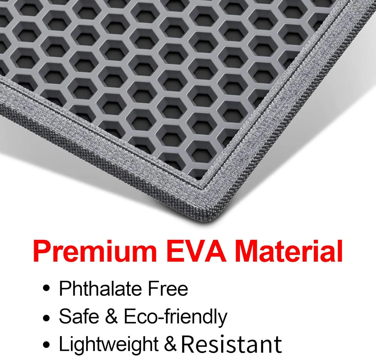 Cat Litter Mat, 24" X 15" Inch Litter Trapping Mat, Double Layer Honeycomb Litter Box Mat, Urine & Waterproof Kitty Litter Mat, Scatter Control Easy Clean (Grey)