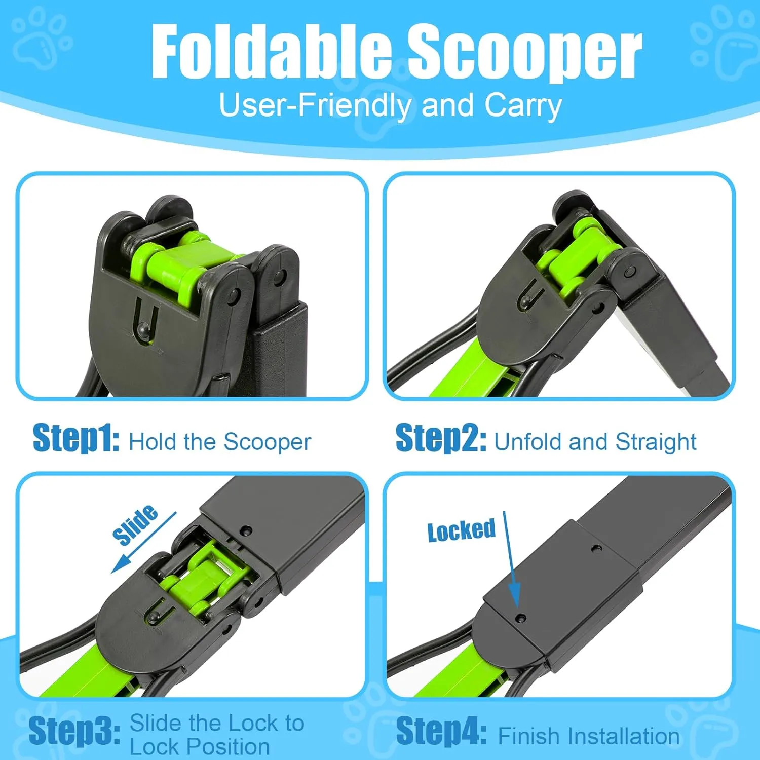 Cats, Dogs Pick Pooper Grass, for Poop Gravel Dirt, Versatile up Tool, Scoop Extensive collection Scooper and Poop Yard, Folding for Portable Dog