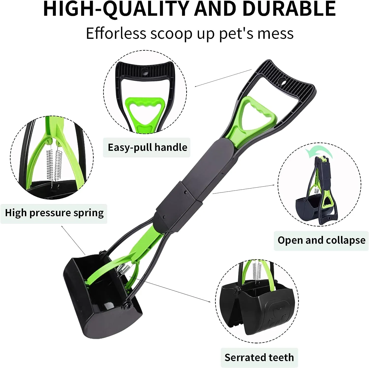 Cats, Dogs Pick Pooper Grass, for Poop Gravel Dirt, Versatile up Tool, Scoop Extensive collection Scooper and Poop Yard, Folding for Portable Dog