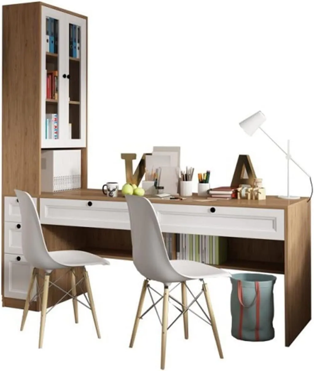 Cheap Desk Corner Two Person Computer Desk Bookcase Integrated Household Two Person Office Desk Corner Desk Bookcase Combination